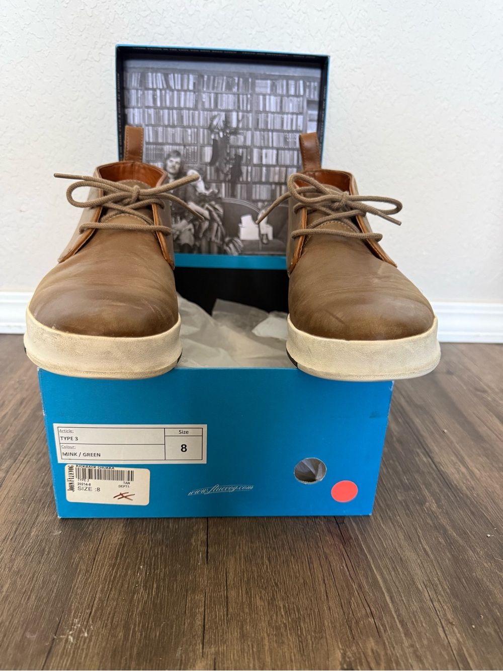 John Fluevog Men's Tan Brown Leather Chukka Boots